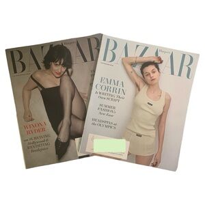 Harpers Bazaar Magazine Lot Of 2 June July August 2024 Winona Ryder Emma Corrin